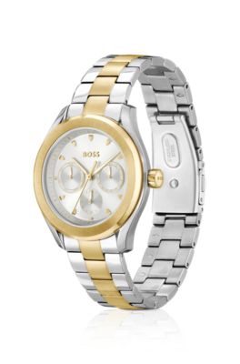 Reloj de acero dorado y plateado con pulsera de eslabones, Assorted-Pre-Pack