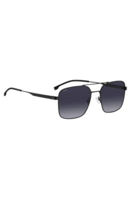 Double-bridge sunglasses in black steel, Assorted-Pre-Pack