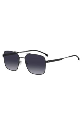 Double-bridge sunglasses in black steel, Assorted-Pre-Pack