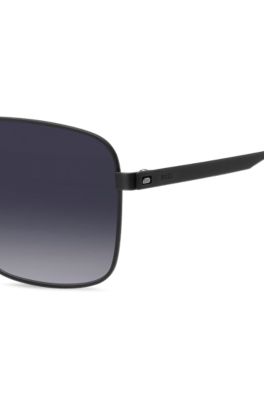 Double-bridge sunglasses in black steel, Assorted-Pre-Pack