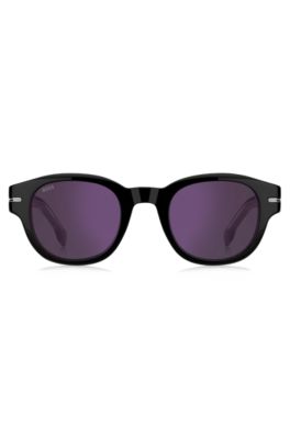 Black-acetate sunglasses with violet lenses, Assorted-Pre-Pack