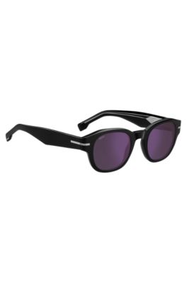 Gafas de sol de acetato negro con lentes violeta, Assorted-Pre-Pack