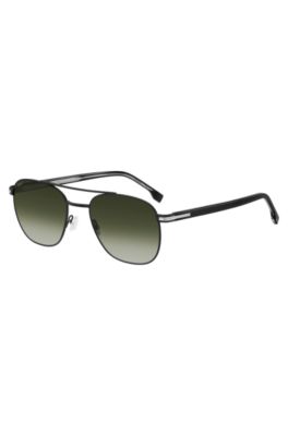 Double-bridge sunglasses in black steel, Assorted-Pre-Pack