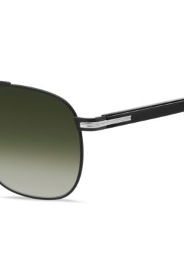 Gafas de sol de acero negro con doble puente, Assorted-Pre-Pack