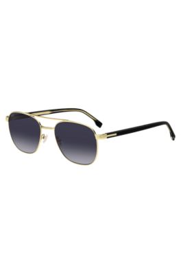 Gafas de sol de doble puente en tonos negros y dorados, Assorted-Pre-Pack