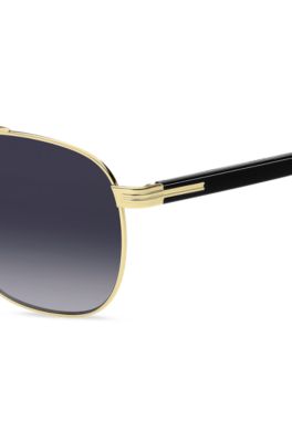 Gafas de sol de doble puente en tonos negros y dorados, Assorted-Pre-Pack