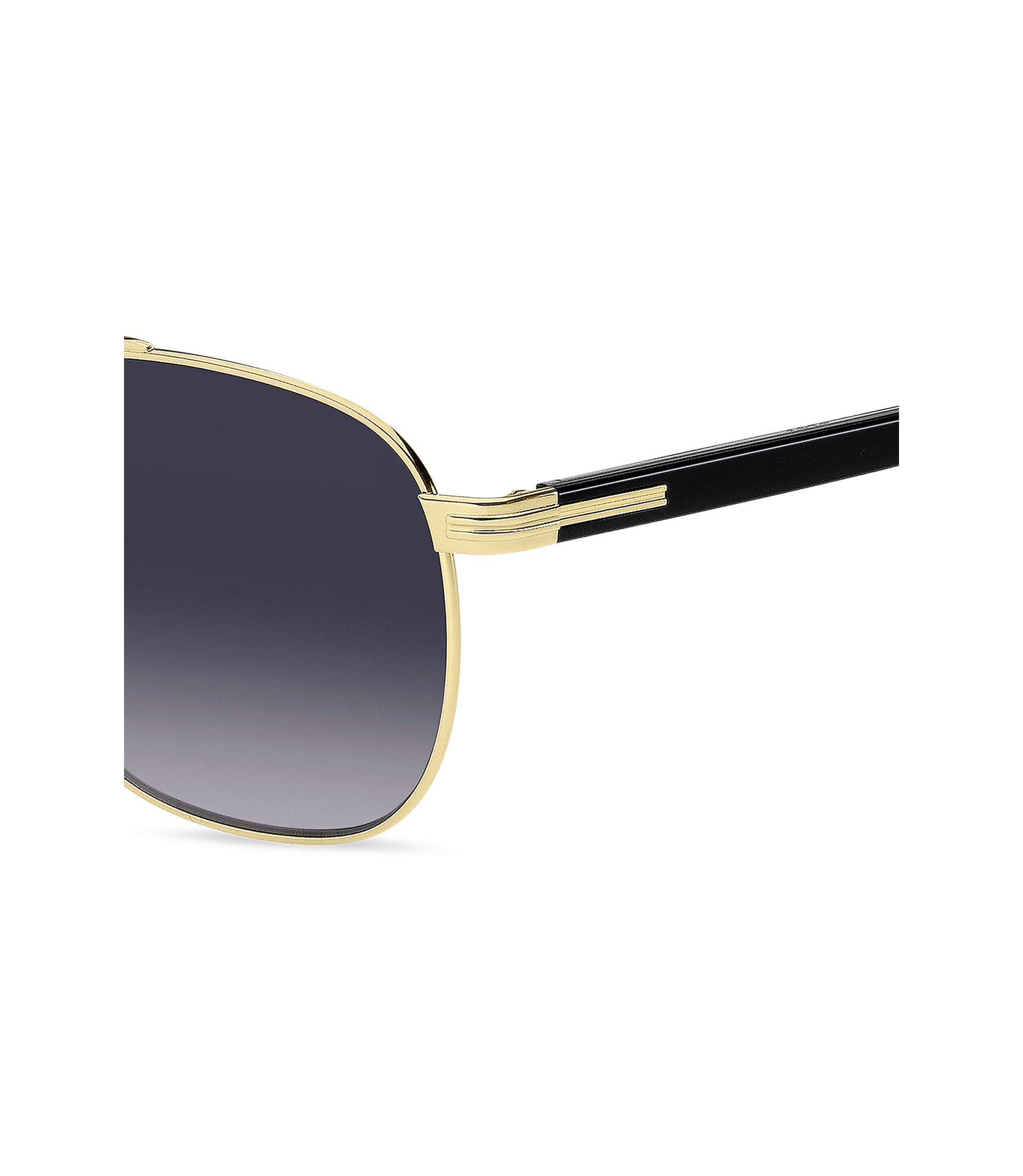 BOSS - Double-bridge sunglasses in black and gold tones