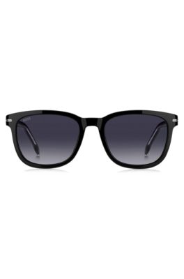 Black-acetate sunglasses with silver-tone hinges, Assorted-Pre-Pack