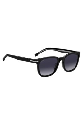 Black-acetate sunglasses with silver-tone hinges, Assorted-Pre-Pack