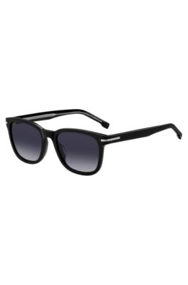 Black-acetate sunglasses with silver-tone hinges, Assorted-Pre-Pack