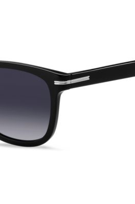 Black-acetate sunglasses with silver-tone hinges, Assorted-Pre-Pack