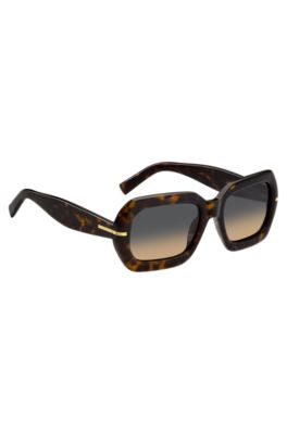 Gafas de sol de acetato estampado con bisagras en tono dorado, Assorted-Pre-Pack