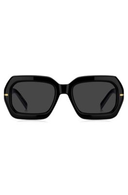 Black-acetate sunglasses with gold-tone hinges, Assorted-Pre-Pack