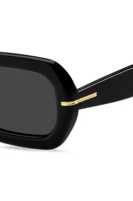 Black-acetate sunglasses with gold-tone hinges, Assorted-Pre-Pack