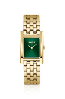 Green-dial watch in gold-tone steel, Assorted-Pre-Pack