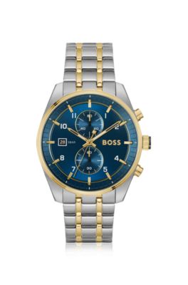 SKYTRAVELLER Two-tone chronograph watch with blue dial, Assorted-Pre-Pack