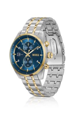 SKYTRAVELLER Two-tone chronograph watch with blue dial, Assorted-Pre-Pack