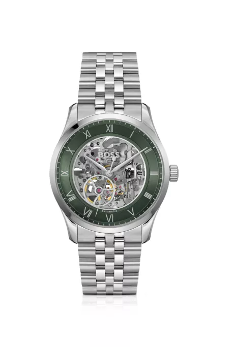 Principle Stainless-steel automatic watch with skeleton dial