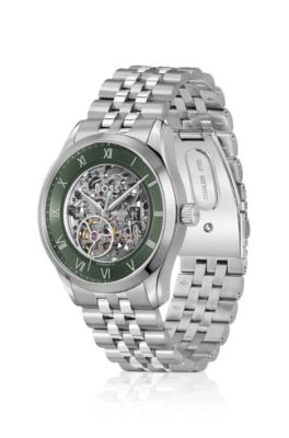 Principle Stainless-steel automatic watch with skeleton dial, Assorted-Pre-Pack