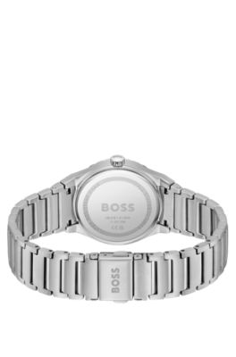 Reloj con pulsera de eslabones y esfera rosa con &iacute;ndices de cristal, Assorted-Pre-Pack