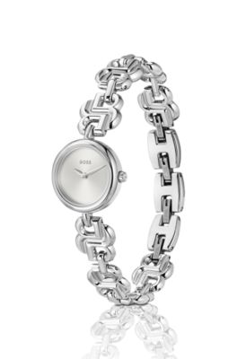 Silver-tone watch with monogram-link bracelet, Assorted-Pre-Pack