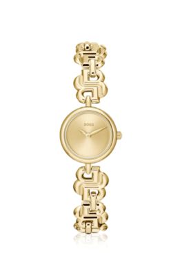 Monogram-bracelet watch in gold-tone steel, Assorted-Pre-Pack
