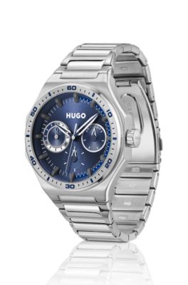 Reloj #GRAIL SPORT de tono plateado con esfera azul, Assorted-Pre-Pack