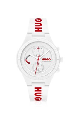 Reloj blanco #LIT MULTI con correa de silicona con logo, Assorted-Pre-Pack
