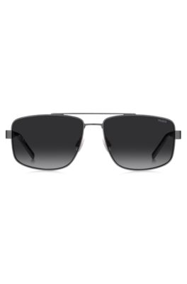 Gafas de sol de doble puente en gris y negro, Assorted-Pre-Pack