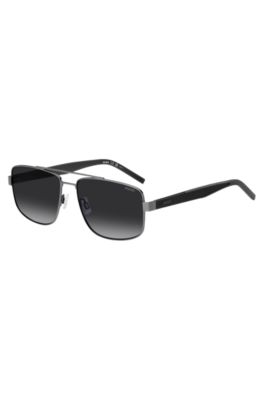 Gafas de sol de doble puente en gris y negro, Assorted-Pre-Pack
