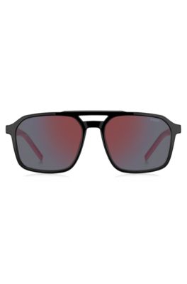 Double-bridge sunglasses with two-tone end tips, Assorted-Pre-Pack