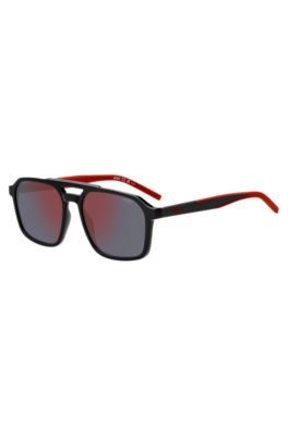 Double-bridge sunglasses with two-tone end tips, Assorted-Pre-Pack