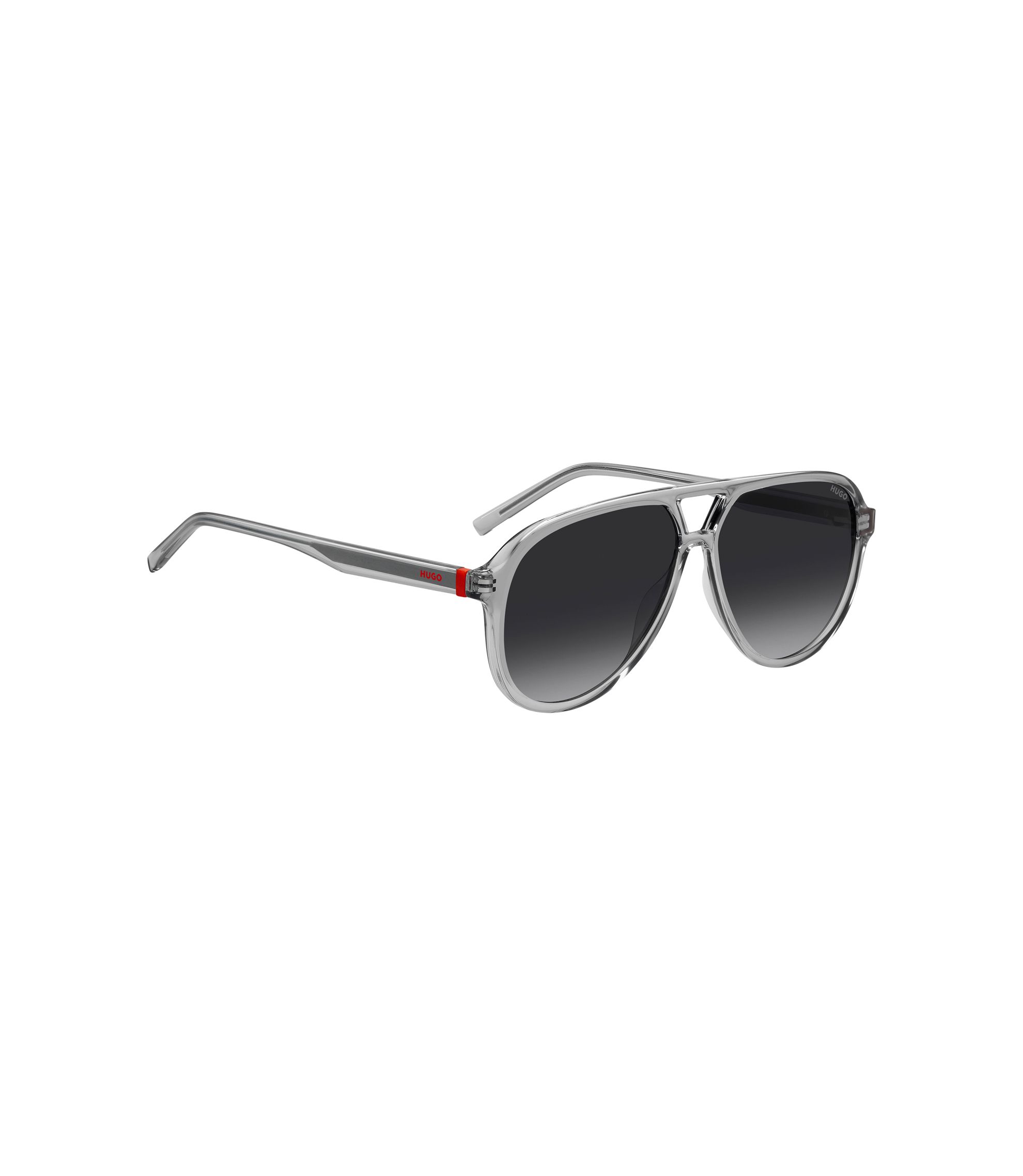 HUGO - Double-bridge sunglasses in transparent acetate