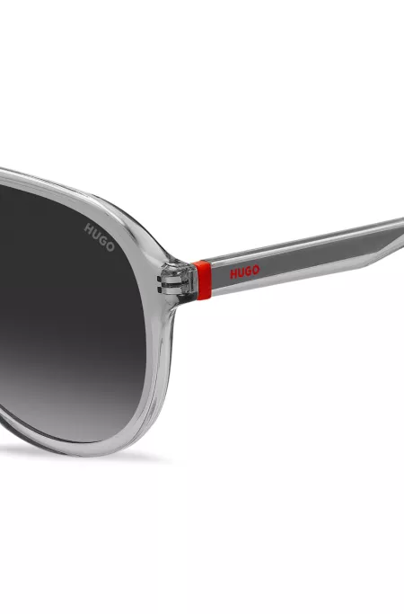 Double-bridge sunglasses in transparent acetate