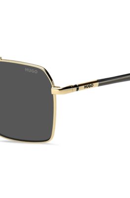 Gafas de sol de doble puente en oro y negro, Assorted-Pre-Pack