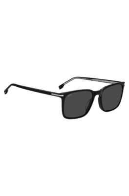 BOSS - Black-acetate sunglasses with silver-tone trims