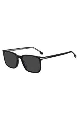 BOSS - Black-acetate sunglasses with silver-tone trims display picture 3