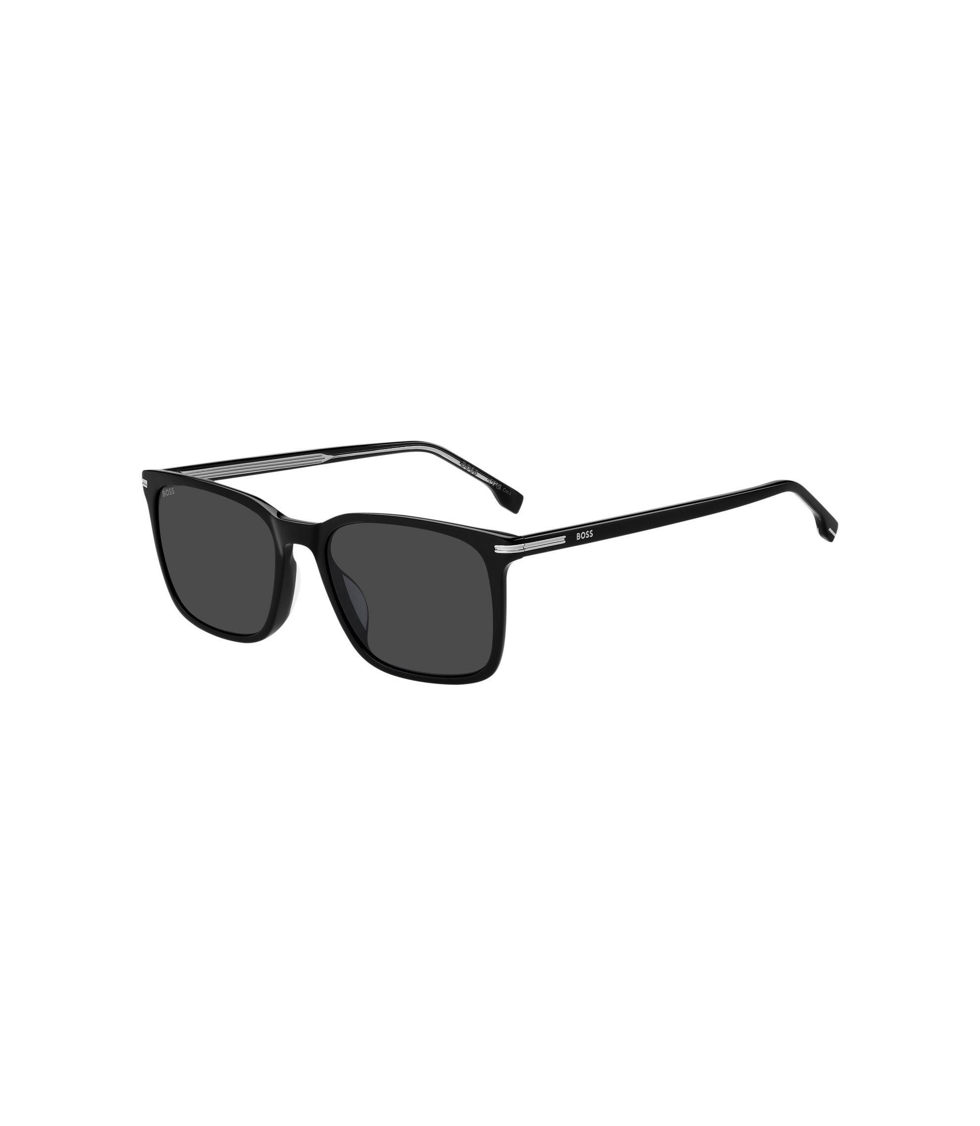 BOSS - Black-acetate sunglasses with silver-tone trims display picture 3