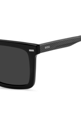 Gafas de sol de acetato negro con patillas de fibra de carbono, Assorted-Pre-Pack