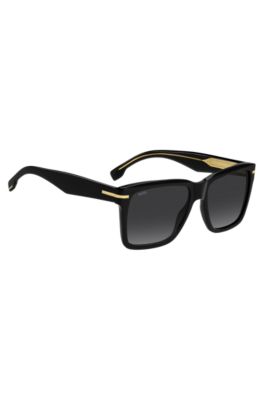 Black-acetate sunglasses with gold-tone trims, Assorted-Pre-Pack
