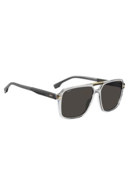 Transparent-acetate sunglasses with carbon-fibre detailing, Assorted-Pre-Pack