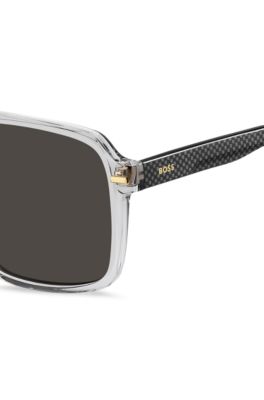 Transparent-acetate sunglasses with carbon-fibre detailing, Assorted-Pre-Pack