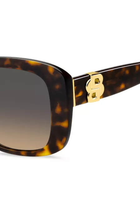 Havana-acetate sunglasses with Double B monogram