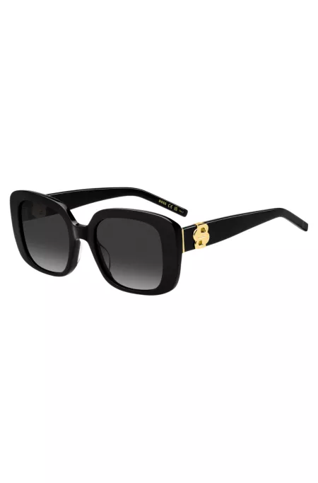 Black-acetate sunglasses with Double B monogram