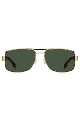 Gold-tone sunglasses with Havana-acetate temples, Assorted-Pre-Pack