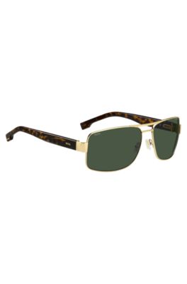 Gold-tone sunglasses with Havana-acetate temples, Assorted-Pre-Pack