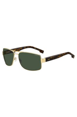 Gold-tone sunglasses with Havana-acetate temples, Assorted-Pre-Pack
