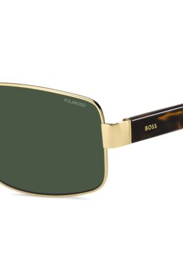 Gold-tone sunglasses with Havana-acetate temples, Assorted-Pre-Pack