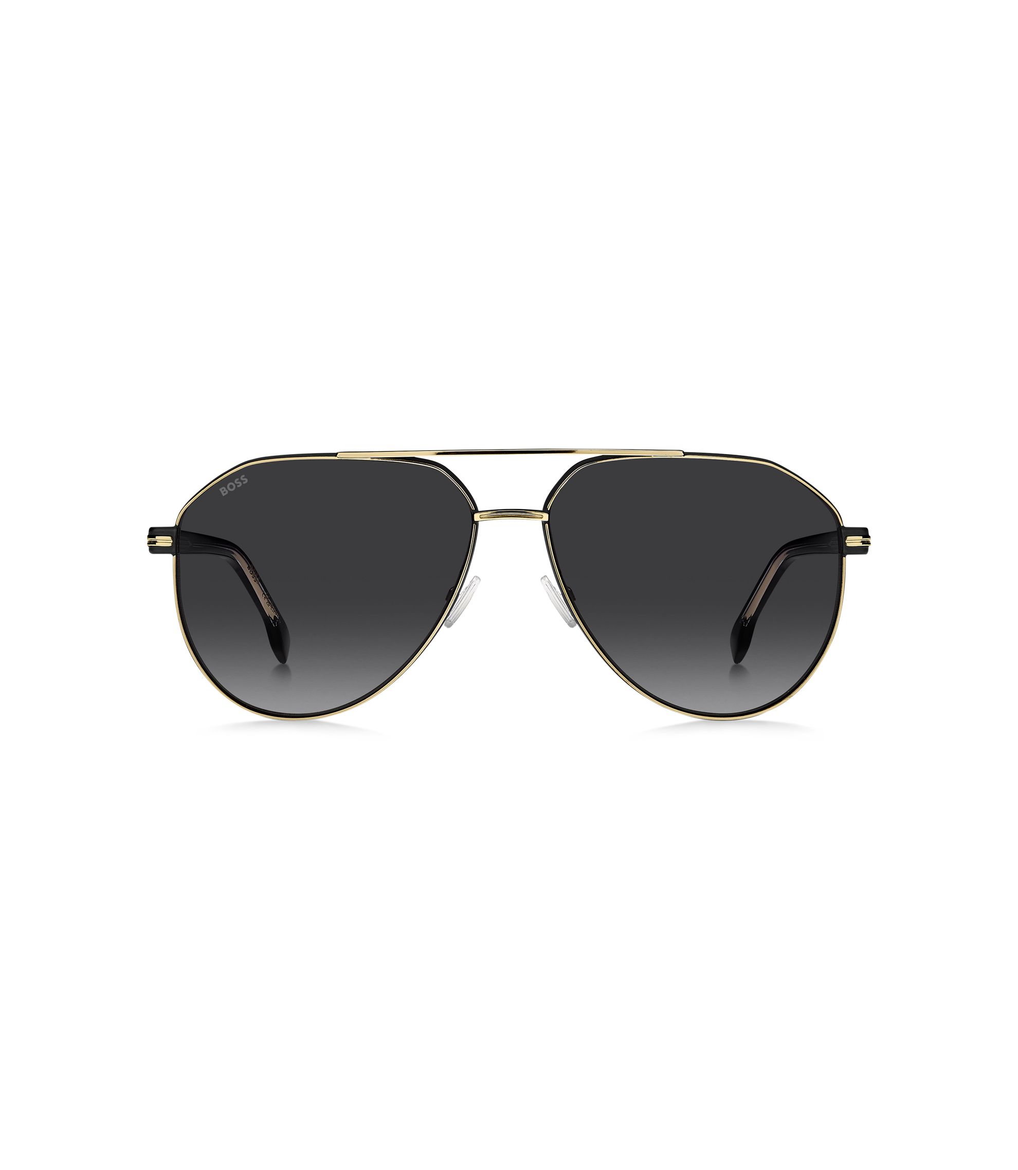 BOSS - Double-bridge sunglasses in gold and black tones