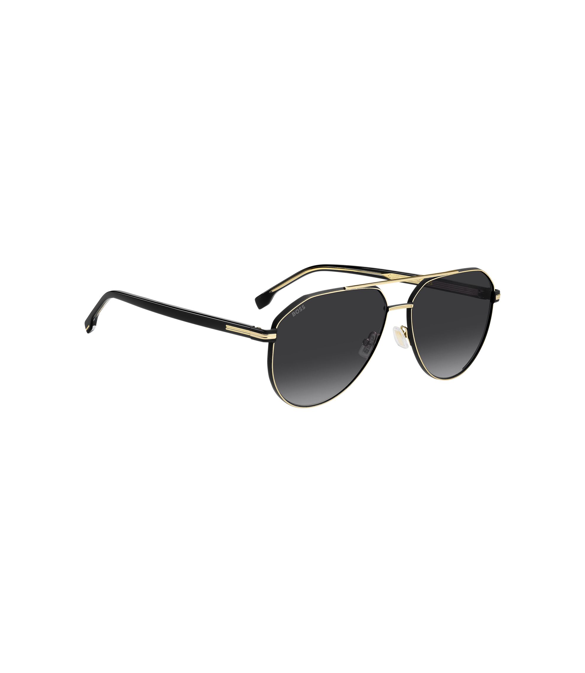 BOSS - Double-bridge sunglasses in gold and black tones
